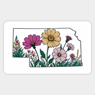 Nebraska Flowers - Nebraska Flowers Map Magnet